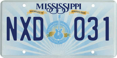 MS license plate NXD031