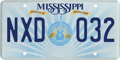 MS license plate NXD032
