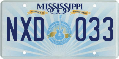 MS license plate NXD033