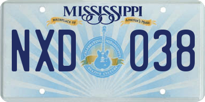 MS license plate NXD038