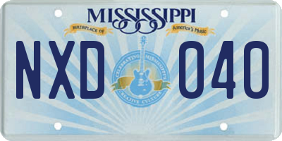 MS license plate NXD040