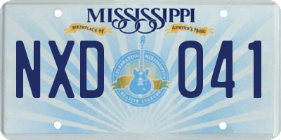 MS license plate NXD041