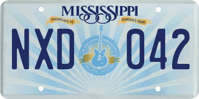 MS license plate NXD042