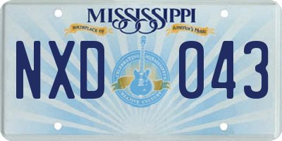 MS license plate NXD043