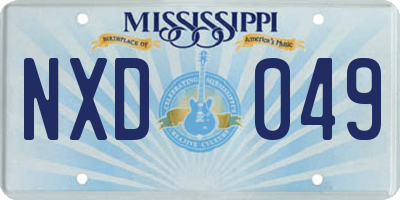 MS license plate NXD049