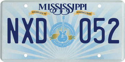 MS license plate NXD052