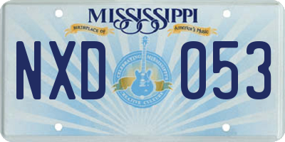 MS license plate NXD053
