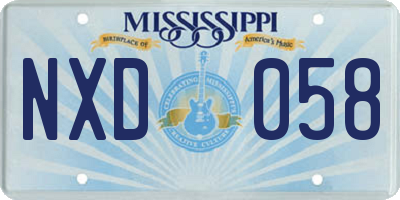 MS license plate NXD058