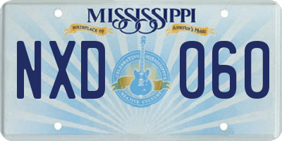 MS license plate NXD060