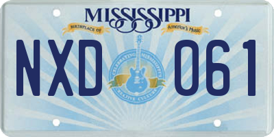 MS license plate NXD061