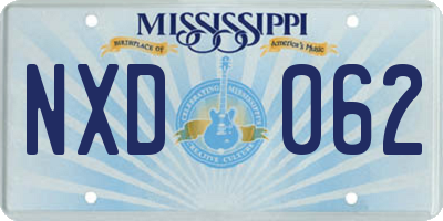 MS license plate NXD062