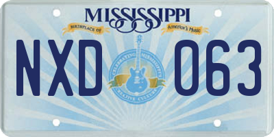 MS license plate NXD063