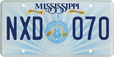 MS license plate NXD070