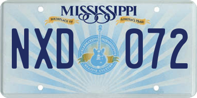 MS license plate NXD072