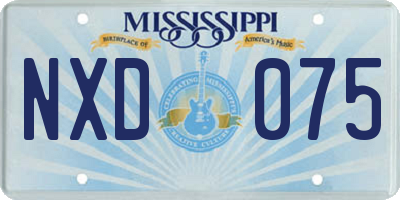 MS license plate NXD075