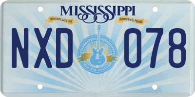 MS license plate NXD078