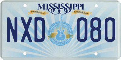 MS license plate NXD080
