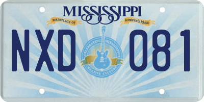 MS license plate NXD081