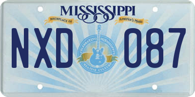 MS license plate NXD087