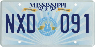 MS license plate NXD091