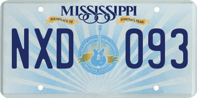 MS license plate NXD093