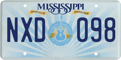 MS license plate NXD098