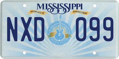 MS license plate NXD099