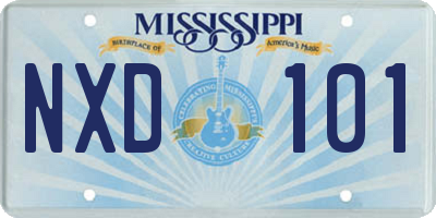 MS license plate NXD101