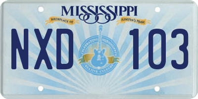 MS license plate NXD103