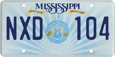 MS license plate NXD104