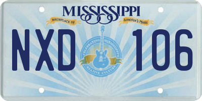 MS license plate NXD106