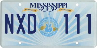 MS license plate NXD111