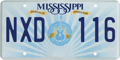 MS license plate NXD116