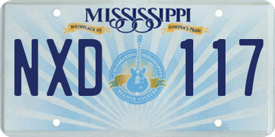 MS license plate NXD117