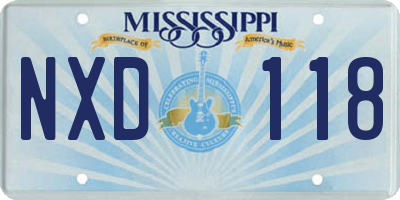 MS license plate NXD118