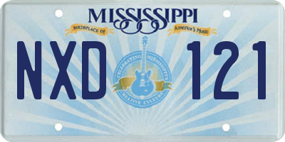 MS license plate NXD121
