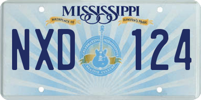 MS license plate NXD124