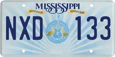 MS license plate NXD133