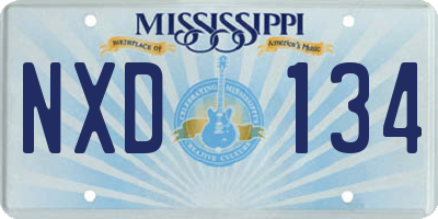 MS license plate NXD134