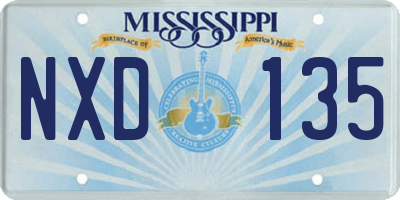 MS license plate NXD135