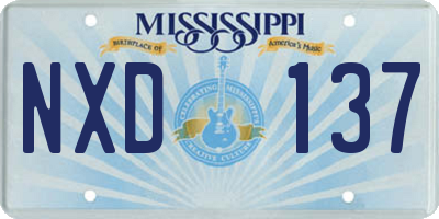 MS license plate NXD137