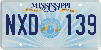 MS license plate NXD139