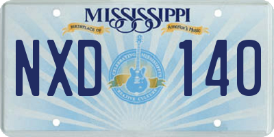 MS license plate NXD140