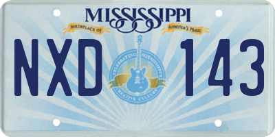 MS license plate NXD143