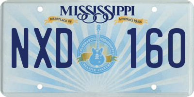 MS license plate NXD160
