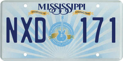 MS license plate NXD171