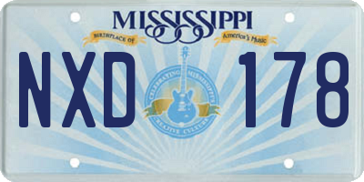 MS license plate NXD178