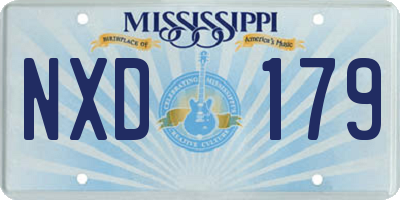MS license plate NXD179