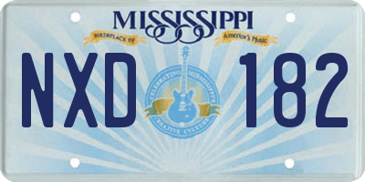MS license plate NXD182