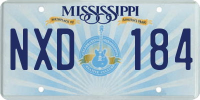 MS license plate NXD184